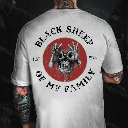 BLACK SHEEP OF MY FAMILY Skull With OK Print Men's T-Shirt