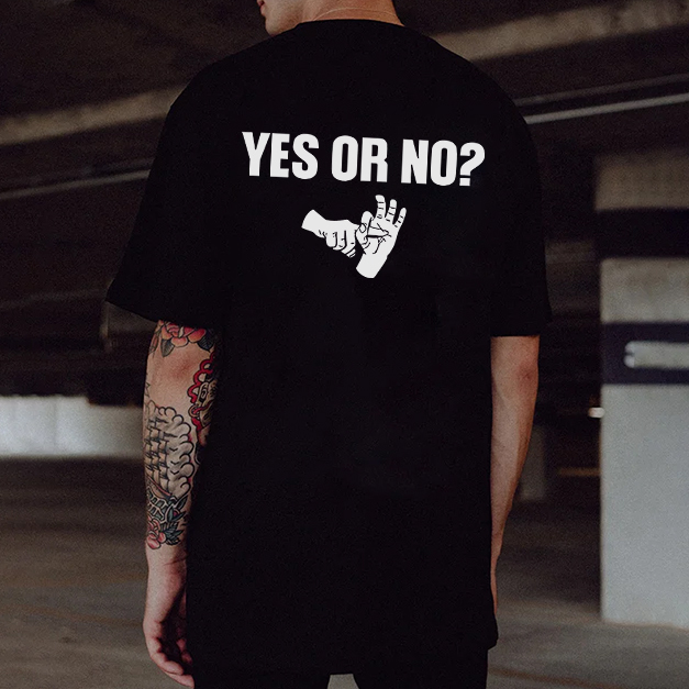 YES OR NO Unholy Hands Graphic Casual Black Print T-shirt