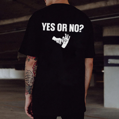 YES OR NO Unholy Hands Graphic Casual Black Print T-shirt