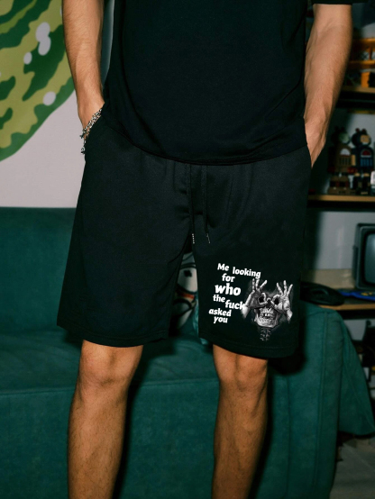 ME LOOKING FOR WHO THE FUCK ASKED YOU Skull With OK Print Men's Shorts