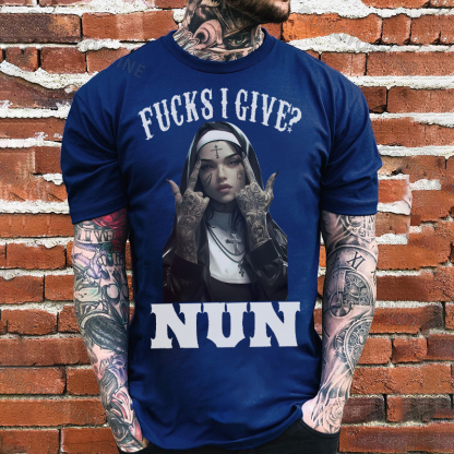 FUCKS I GIVE NUN Defiant Nun Print Men's T-Shirt