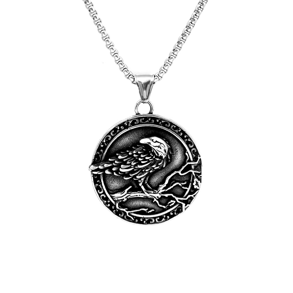 Viking Crow Men's Titanium Steel Necklace