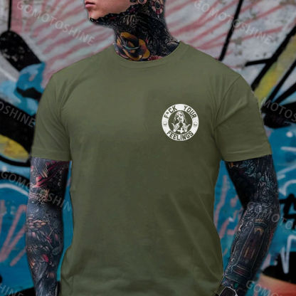 F*ck Your Feelings Black Print T-Shirt Image - 11