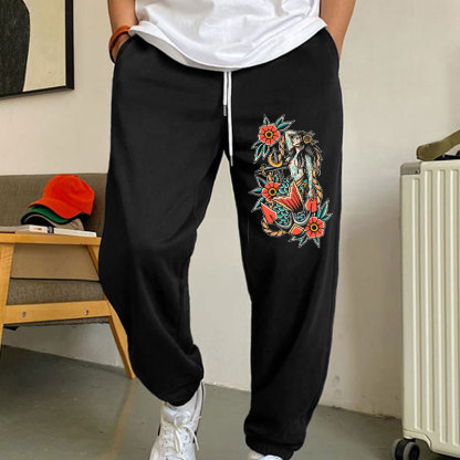 Mythological Goddess Mermaid Men's Print Sweatpants