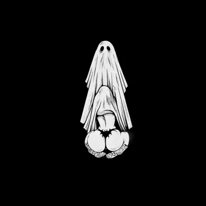 Oral Sex with Ghost Dirty Love Casual Black and White Print T-shirt