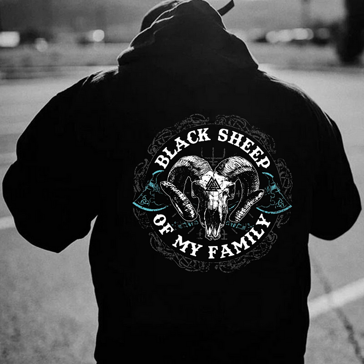 BLACK SHEEP OF MY FAMILY Evil Sheep Print Men's Hoodie