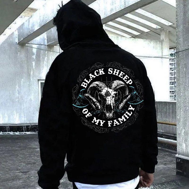 BLACK SHEEP OF MY FAMILY Evil Sheep Print Men's Hoodie
