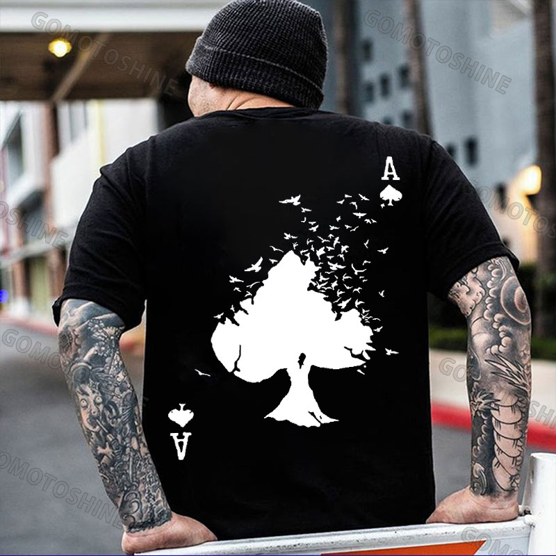 POKER Ace Of Spades Print Men's T-Shirt