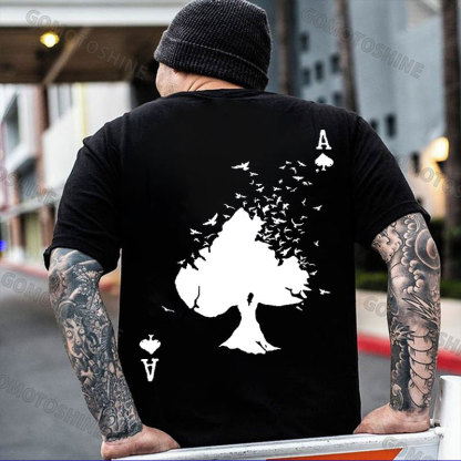 POKER Ace Of Spades Print Men's T-Shirt