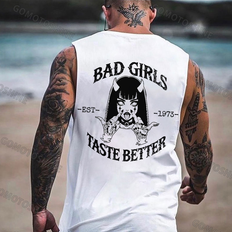 BAD GIRLS TASTE BETTER Defiant Devil Girl Print Men's Vest