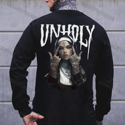 UNHOLY Defiant Nun Print Men's Sweatshirt