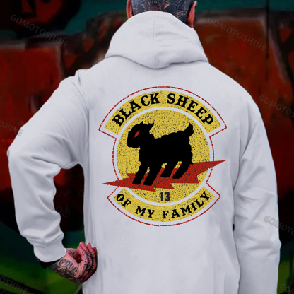 BLACK SHEEP OF MY FAMILY Evil Sheep Print Men's Hoodie