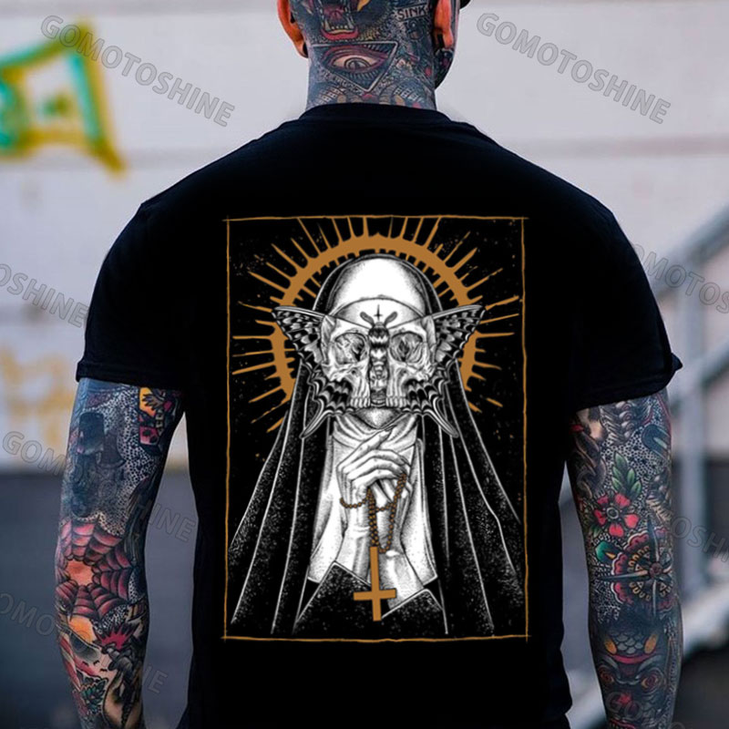 Moth Mask Nun Print Men's T-Shirt
