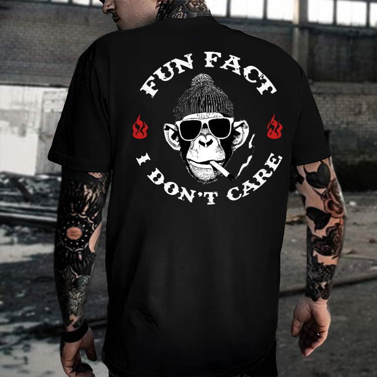 FUN FACT I DON'T CARE Black Print T-shirt