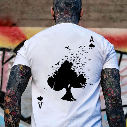 POKER Ace Of Spades Print Men's T-Shirt