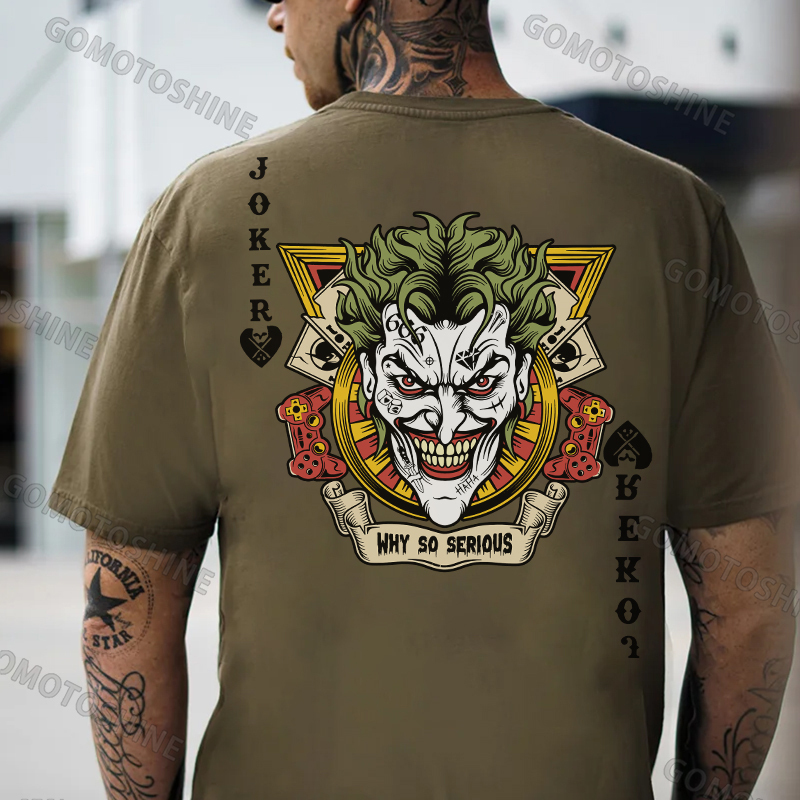 POKER JOKER WHY SO SERIOUS Spades Joker Print Men's T-Shirt