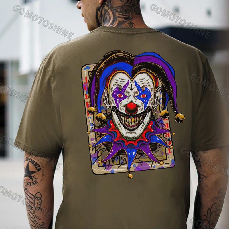 POKER JOKER Evil Smile Joker Print Men's T-Shirt