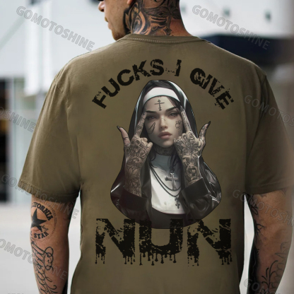 FUCKS I GIVE NUN Defiant Nun Print Men's T-Shirt