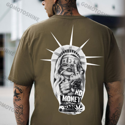NO MONEY ON FUNNY Defiant Money Lady Print Men's T-Shirt