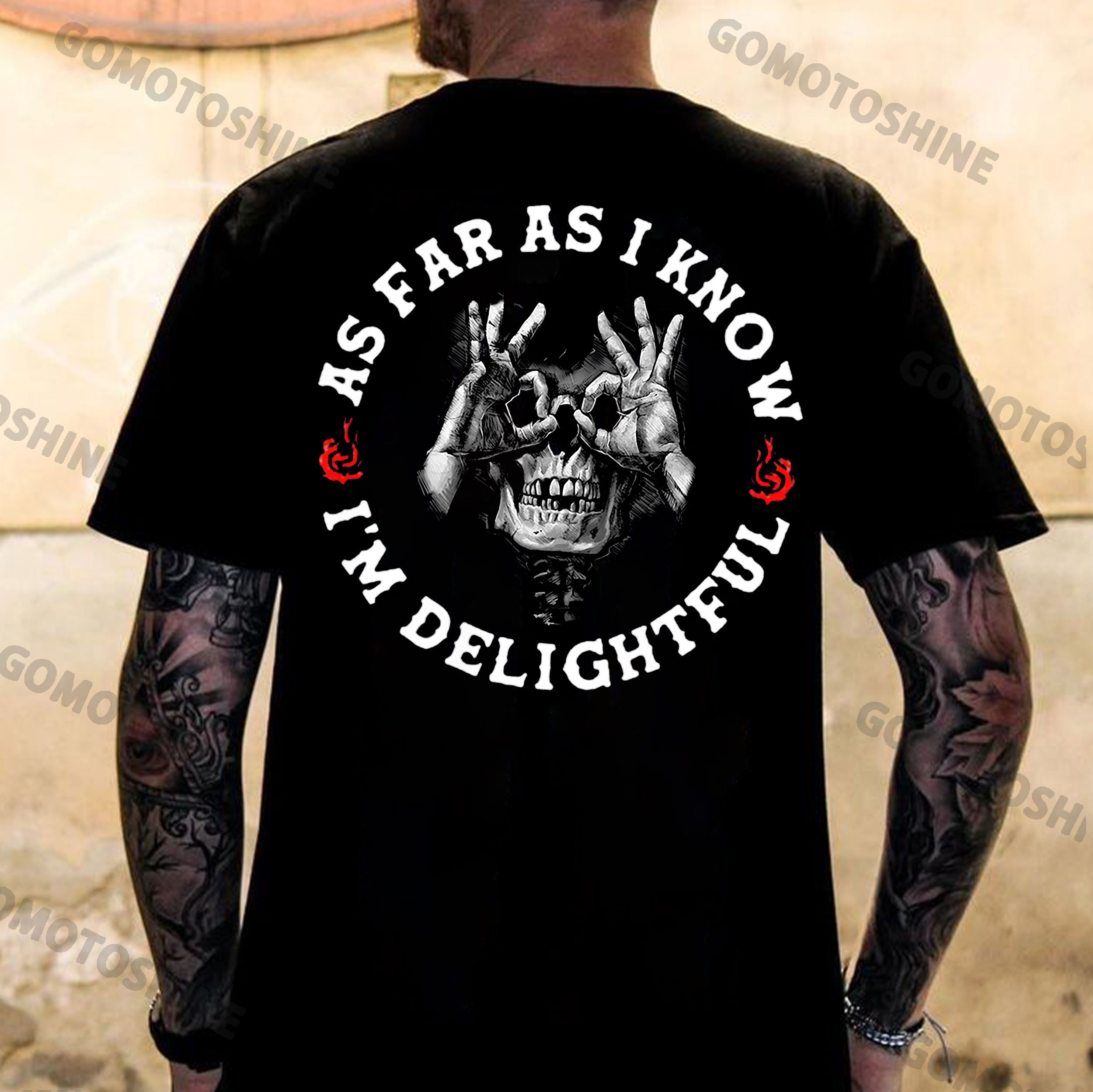 AS FAR AS I KNOW I'M DELIGHTFUL Skull With OK Print Men's T-Shirt