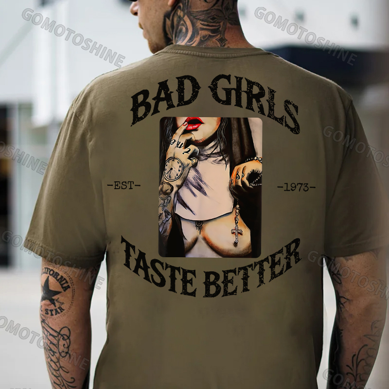 BAD GIRLS TASTE BETTER Naked Nun Print Men's T-Shirt
