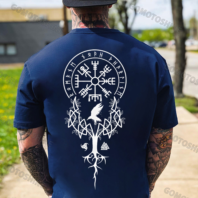 Rune Eagle Black Print T-shirt