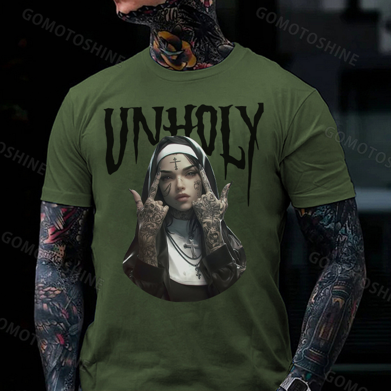 UNHOLY Defiant Nun Print Men's T-Shirt
