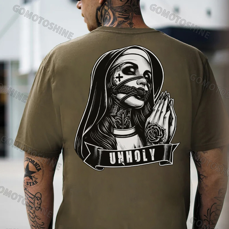 UNHOLY Gagged Nun Print Men's T-Shirt