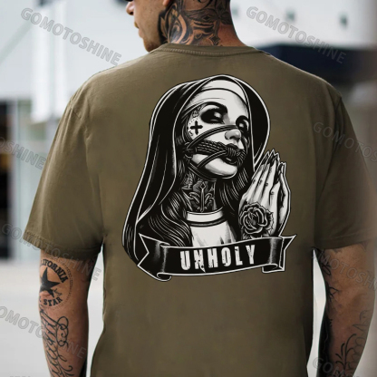 UNHOLY Gagged Nun Print Men's T-Shirt