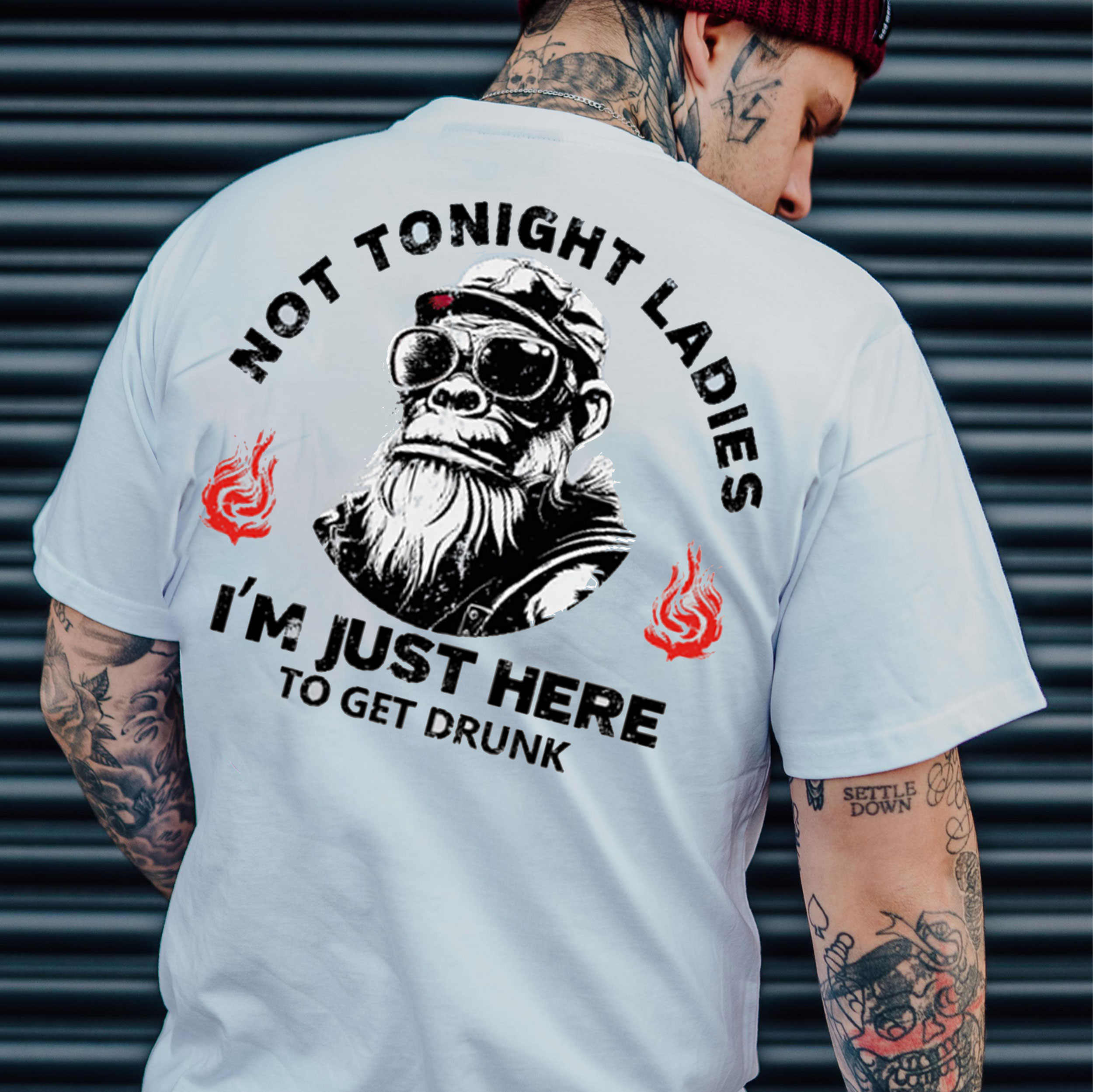 NOT TONIGHT LADIES Gorilla Black Print T-Shirt