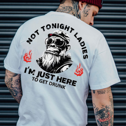 NOT TONIGHT LADIES Gorilla Black Print T-Shirt