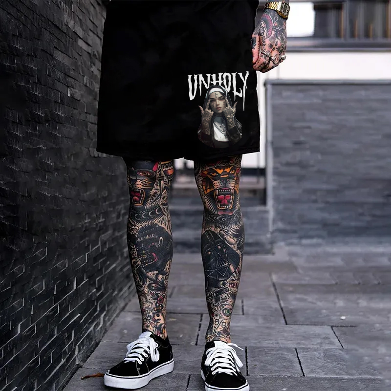 UNHOLY Defiant Nun Print Men's Shorts