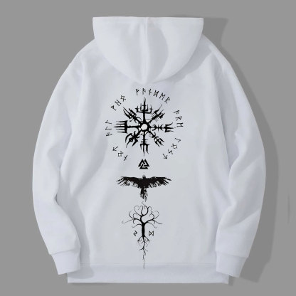 Elegant Tree Fly Pigeon Clock White Print Hoodie