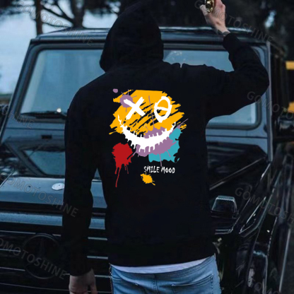 SMILE MOOD Emoji Print Men's Hoodie