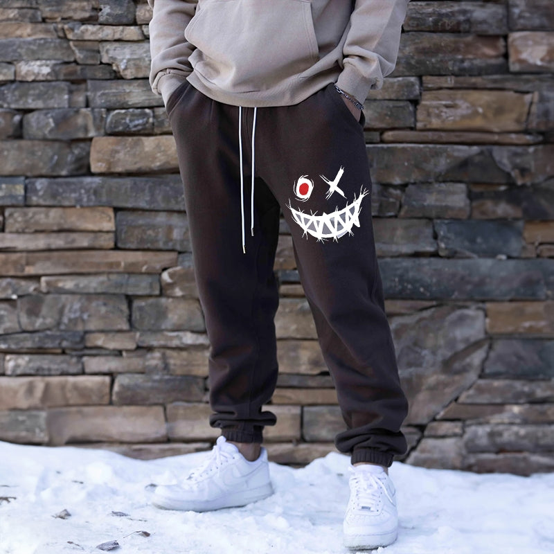 Evil Emoji Graphic Comfortable Men's Print Sweatpants