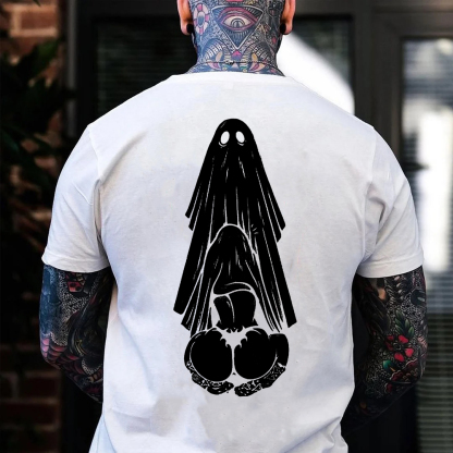 Oral Sex with Ghost Dirty Love Casual Black and White Print T-shirt