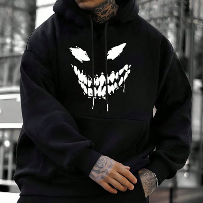 Evil Emoji Modern Style Black Print Hoodie