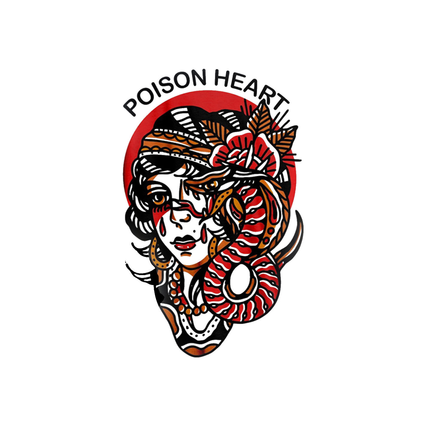 POISON HEART Apple of Sodom Graphic White Print T-shirt