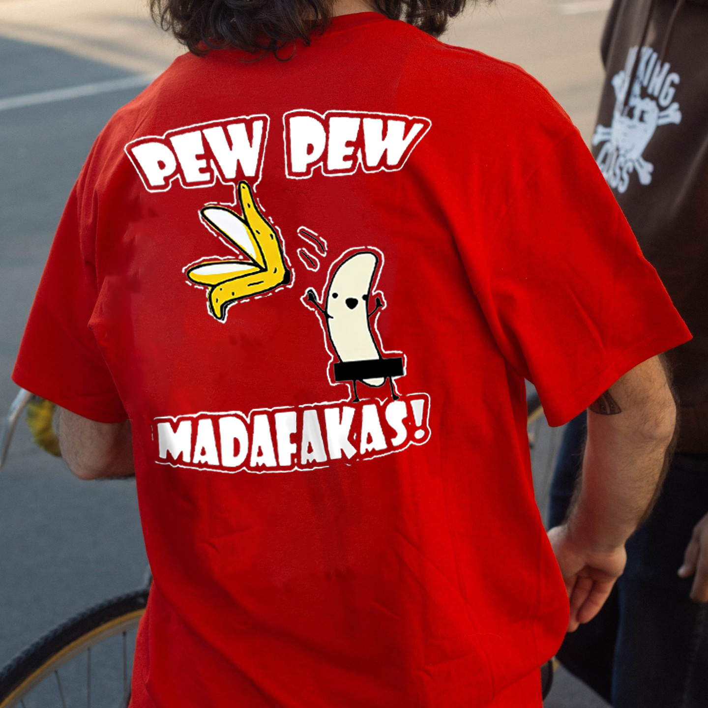 PEW PEW MADAFAKAS Peeled Banana Print Men's T-shirt