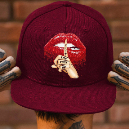 SHUT THE FUCK UP Sexy Lips Keeping Silent Fashion Cap