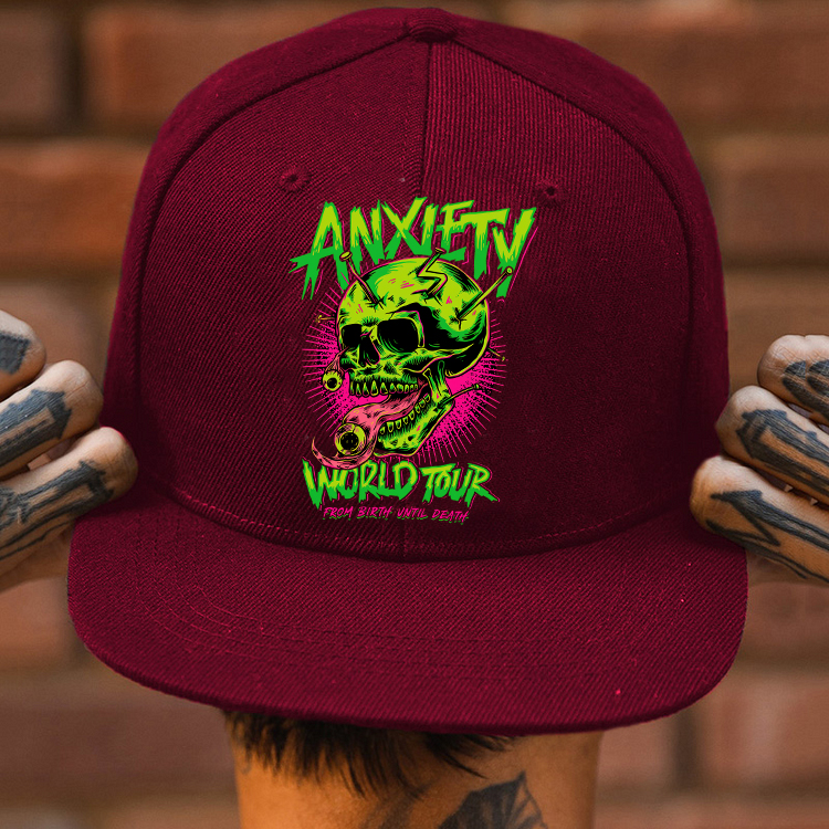 ANXIETY WORLD TOUR Green Skull Fashion Cap