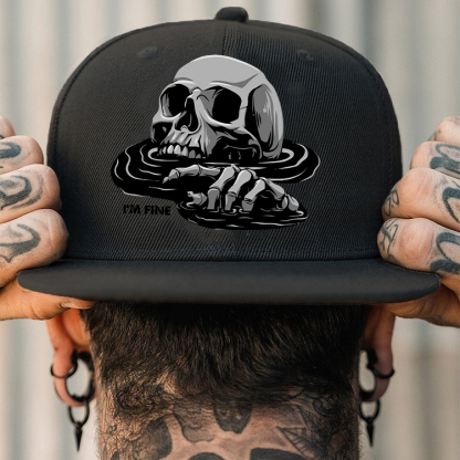 I'M FINE Drowning Skull Fashion Cap