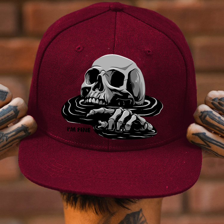 I'M FINE Drowning Skull Fashion Cap