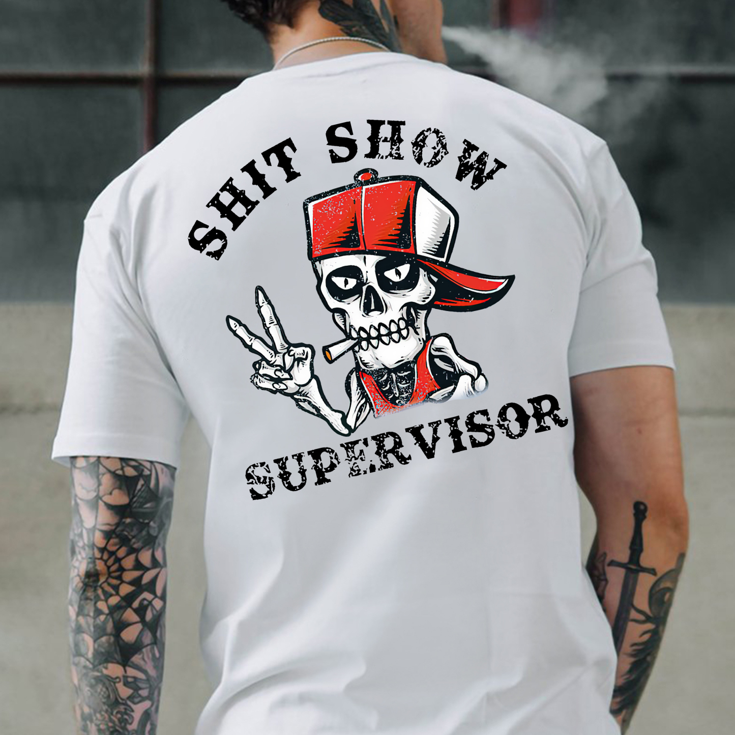 SHIT SHOW SUPERVISOR Skull Print T-Shirt