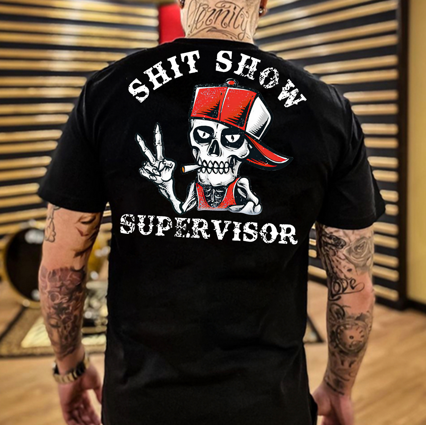SHIT SHOW SUPERVISOR Skull Print T-Shirt