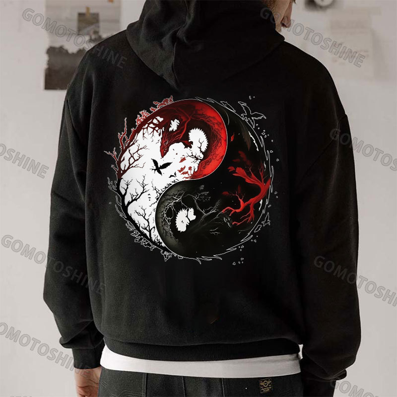 Tai Chi Pattern Print Men's Hoodie