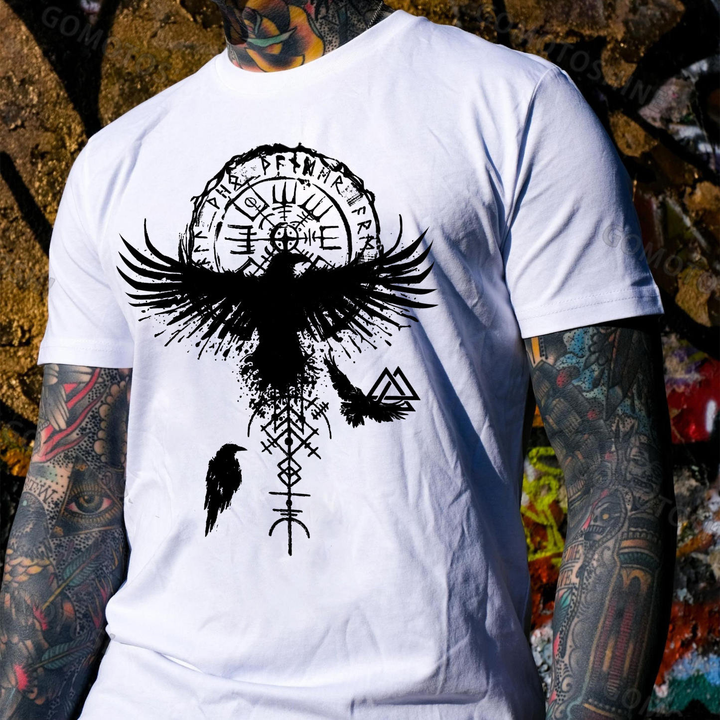 Rune Eagle Print Men's T-shirt