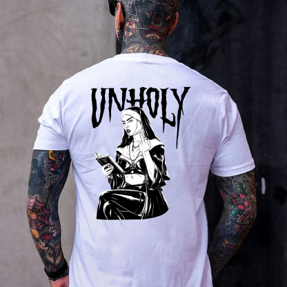 UNHOLY Defiant Nun Print Men's T-shirt