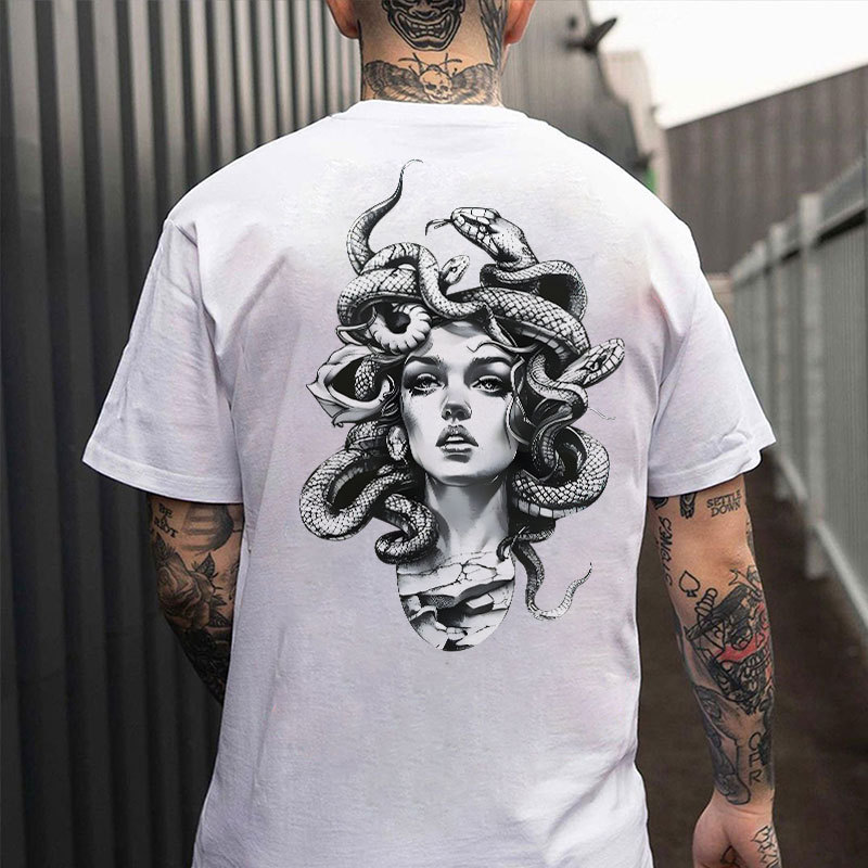 Medusa Beauty with Snake Print T-Shirt