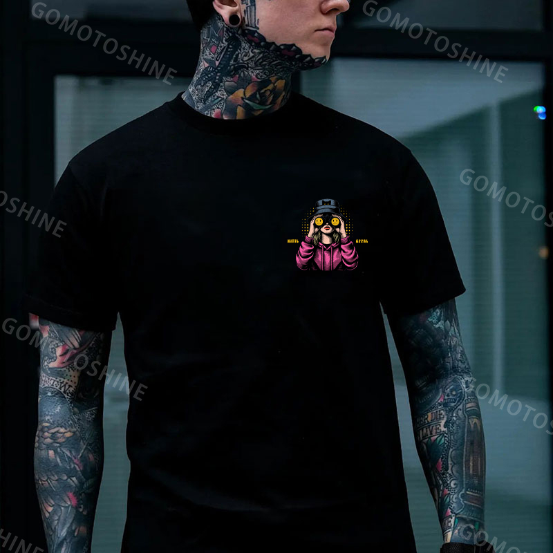 OH LOOK NOBODY GIVES A SHIT Blonde With Telescope Print Men's T-shirt